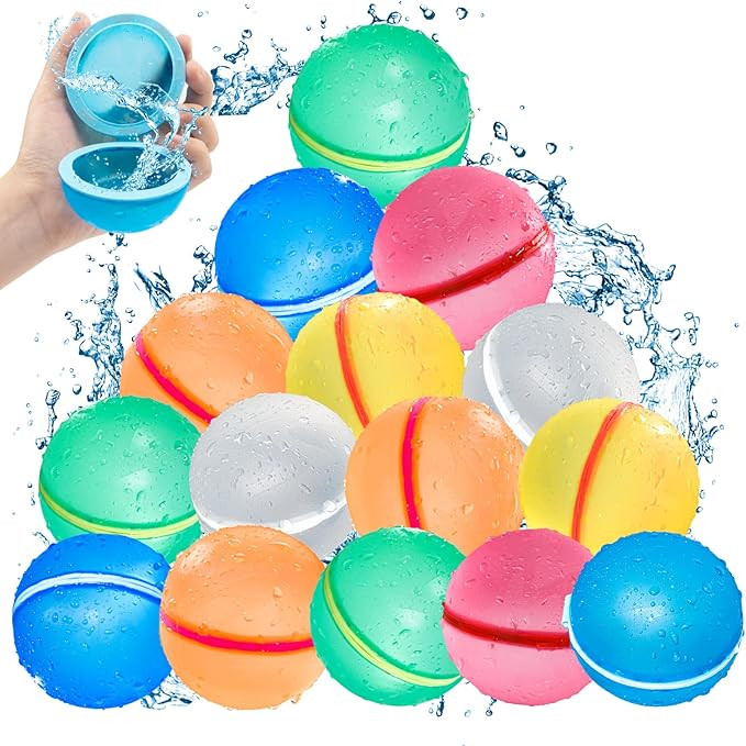 SOPPYCID Water Balloons Reusable Self Sealing, Latex-free Easy Quick Fill Magnetic Water Bomb for... | Amazon (US)