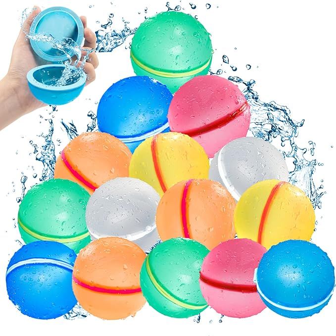 SOPPYCID Water Balloons Reusable Self Sealing, Latex-free Easy Quick Fill Magnetic Water Bomb for... | Amazon (US)