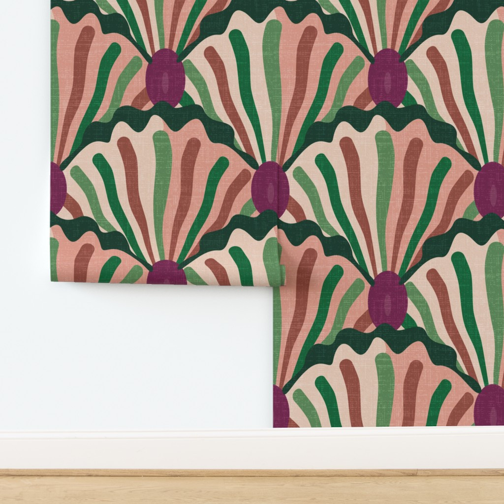 modern dopamine bright colors Sienna brown purple emerald Kelly green on Wallpaper | Spoonflower | Spoonflower