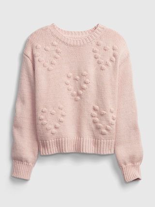 Kids Bobble Heart Crewneck Sweater | Gap (US)