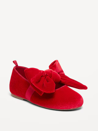 Velvet Bow Ballet Flats for Toddler Girls | Old Navy (US)