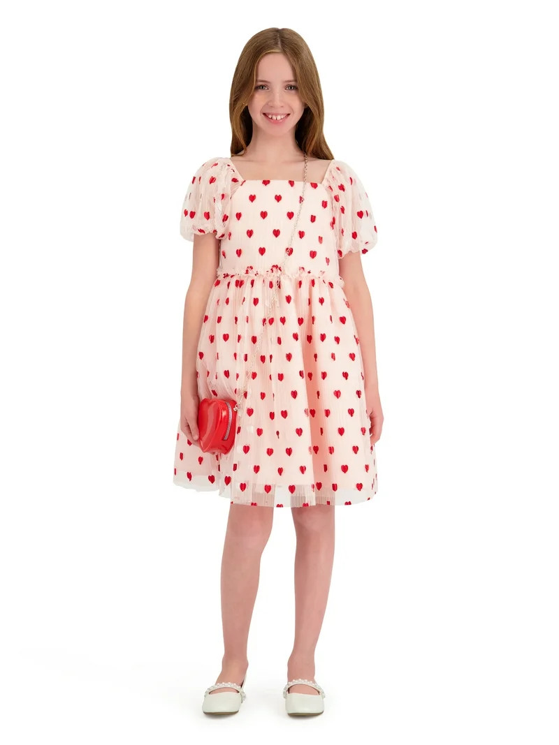 Kensie Girl Valentines Day Dress with Heart Bag, Sizes 4-12 | Walmart (US)