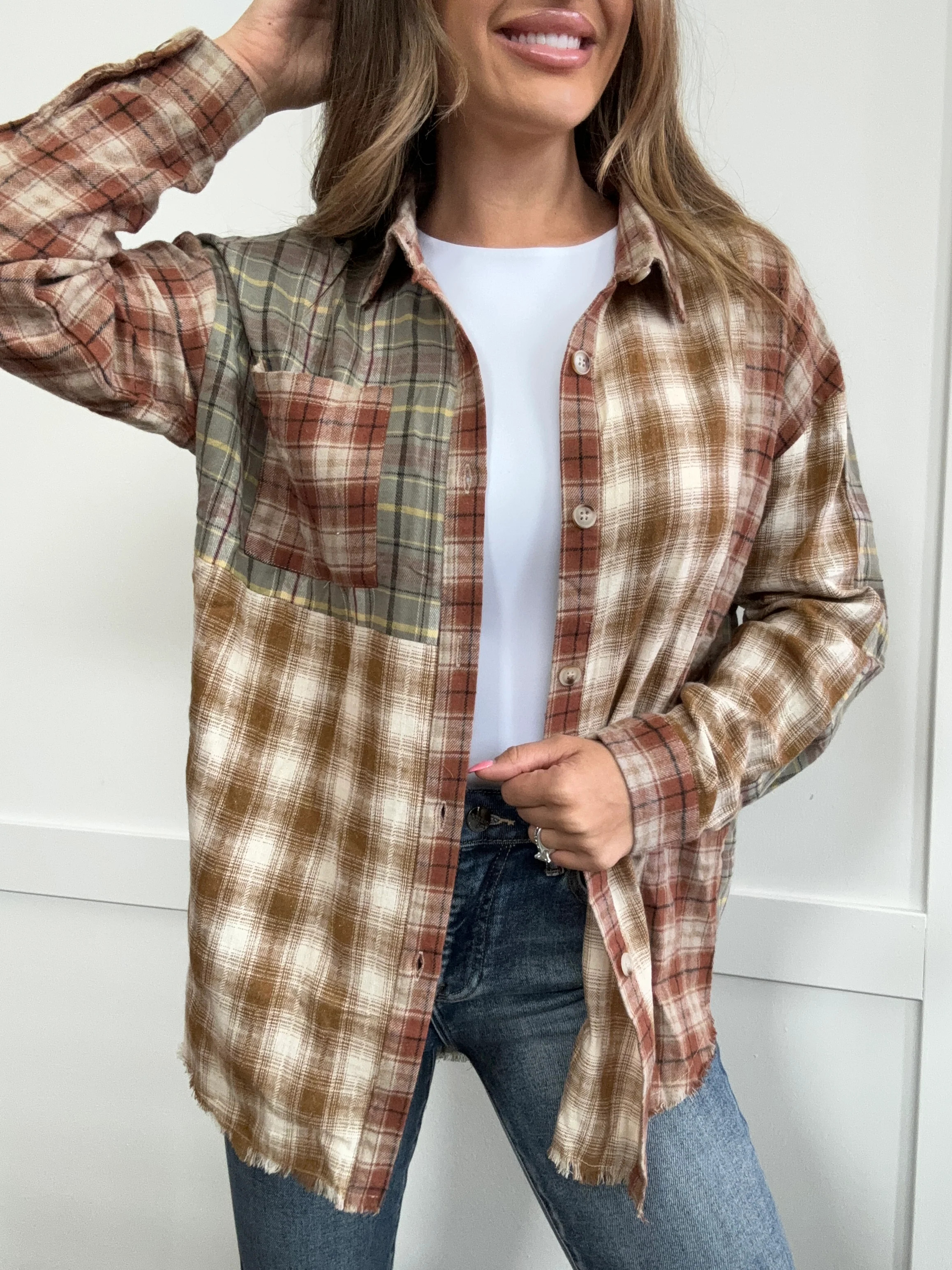 PREORDER Sunday Scarecrows Plaid Long Sleeve Shirt | Willow Boutique