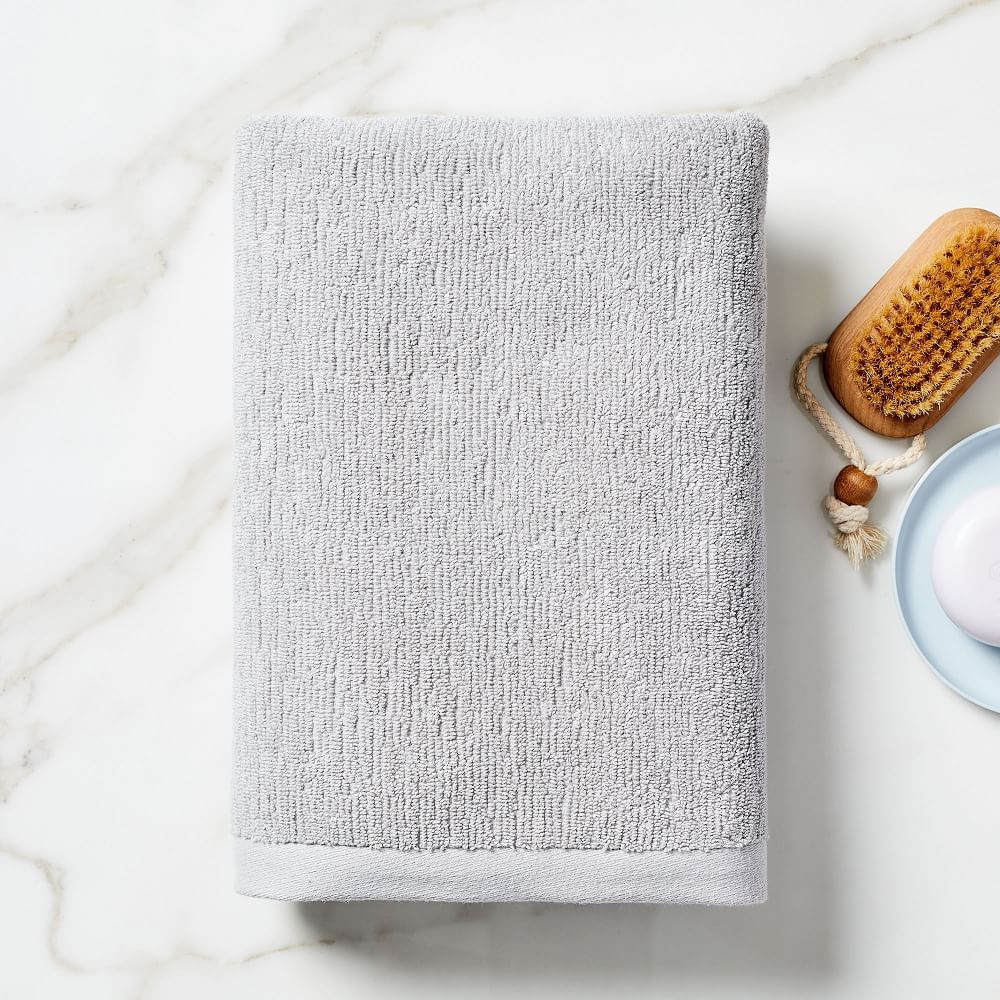 Organic Quick-Dry Textured Towels - Frost Gray | West Elm (US)