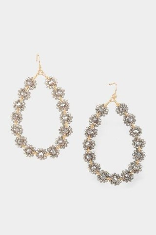Tabatha Glass Flower Teardrop Earrings - francesca's | Francesca's