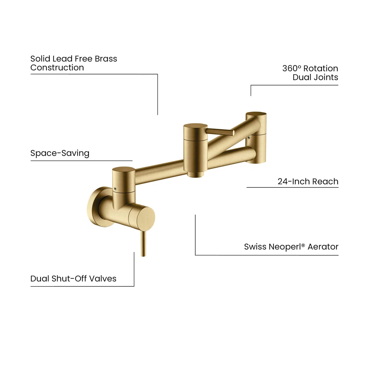 Circular Pull Down Pot Filler with Accessories | Joss & Main