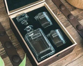 Barware Set – Personalized Whiskey Decanter Set – Boyfriend Gift, Groomsmen Gifts, Gifts for ... | Etsy (US)