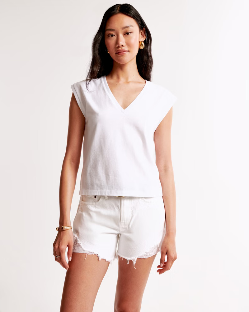 Women's Essential Easy V-Neck Tank | Women's Tops | Abercrombie.com | Abercrombie & Fitch (US)