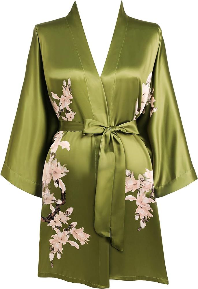 BABEYOND Kimono Robe Cover up Short Floral Kimono Blouse Loose Cardigen Bachelorette Party Robe | Amazon (US)