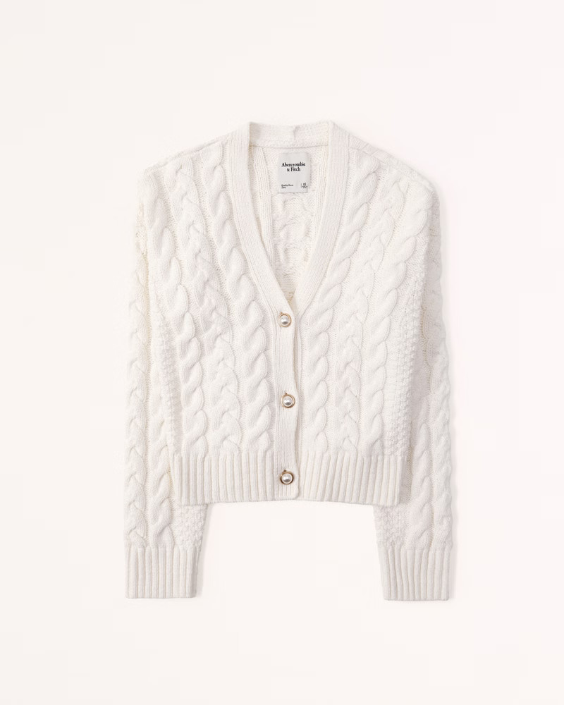 Women's Chenille Short Cardigan | Women's 30% Off Almost All Sweaters &amp; Fleece | Abercrombie.com | Abercrombie &amp; Fitch (US)