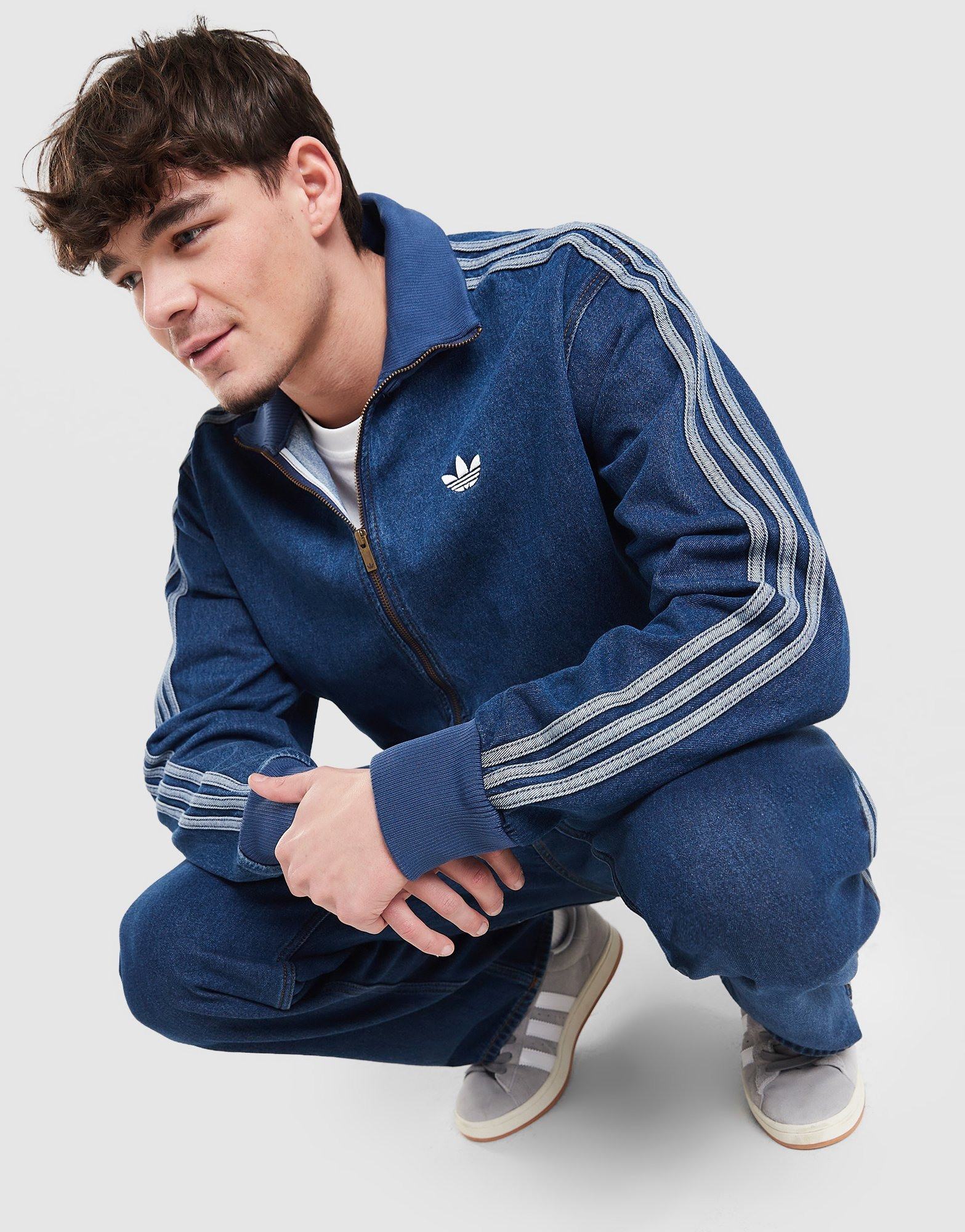 Blue adidas Originals Firebird Denim Track Top - JD Sports Ireland | JD Sports (IE)