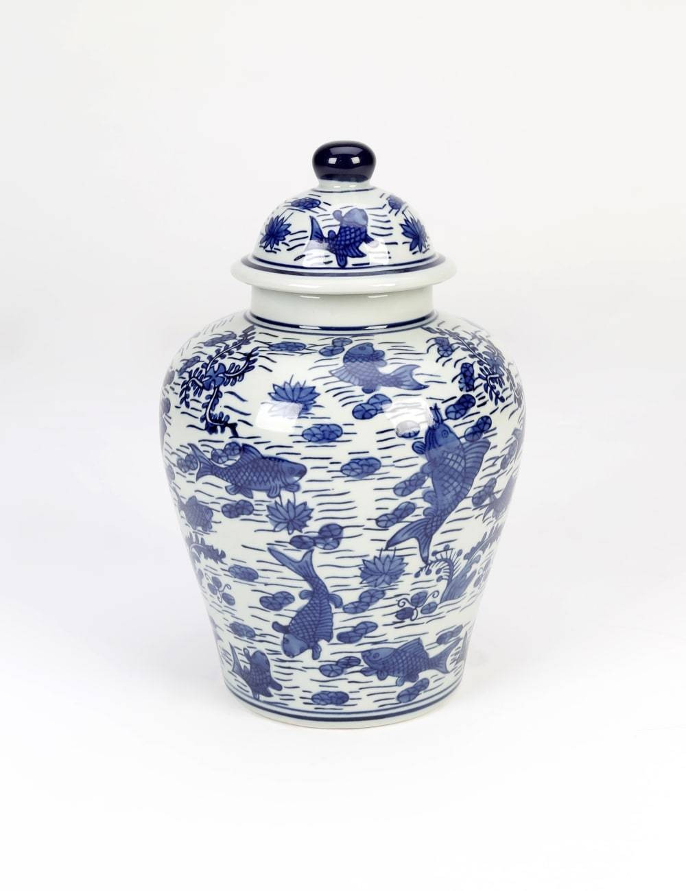 Blue and White Koi Pond Ginger Jar | Pier 1 Online