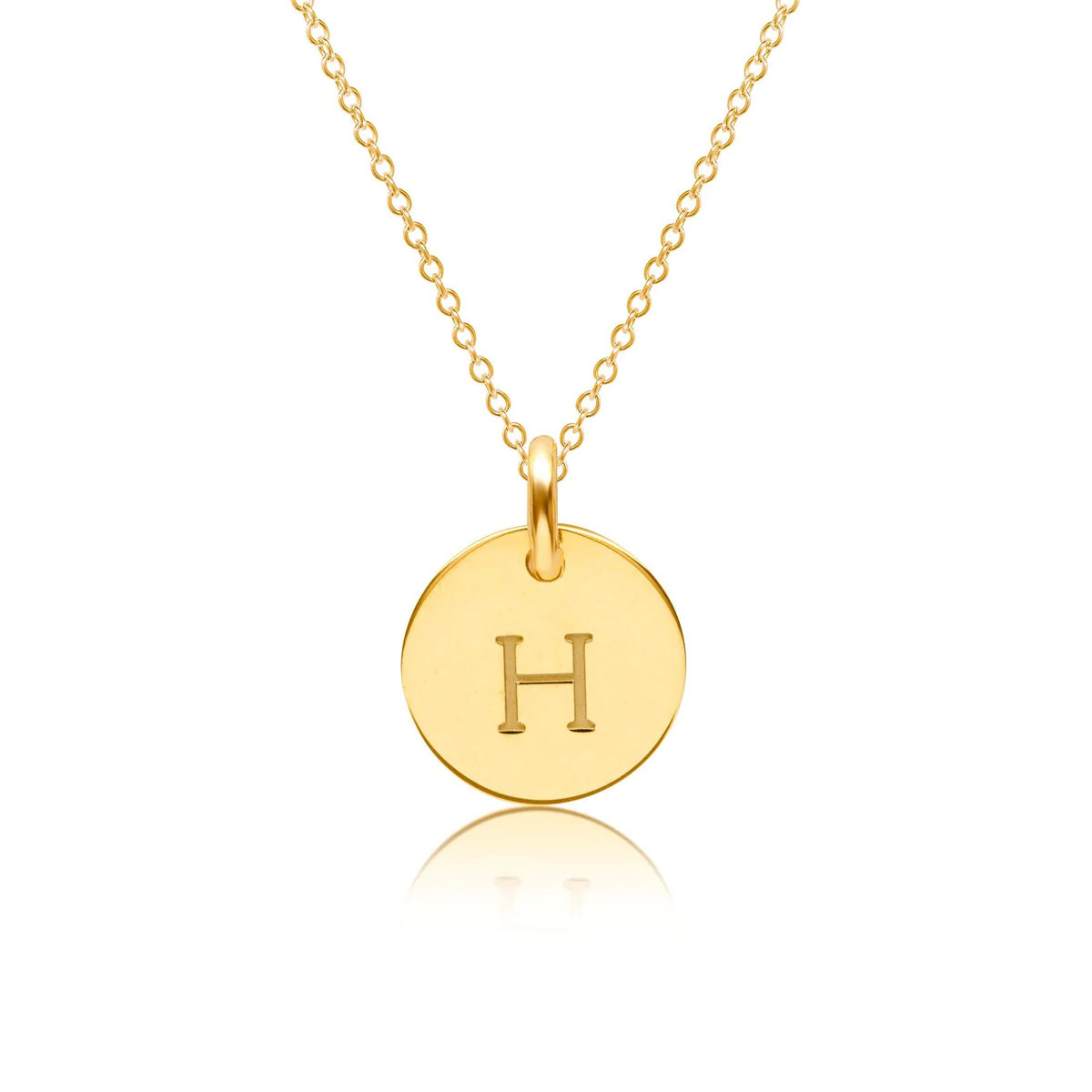Gold Initial Circle Necklace - Uppercase | Tiny Tags