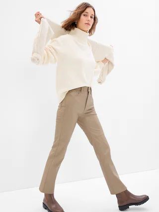 High Rise Faux-Leather Cheeky Straight Pants | Gap (US)