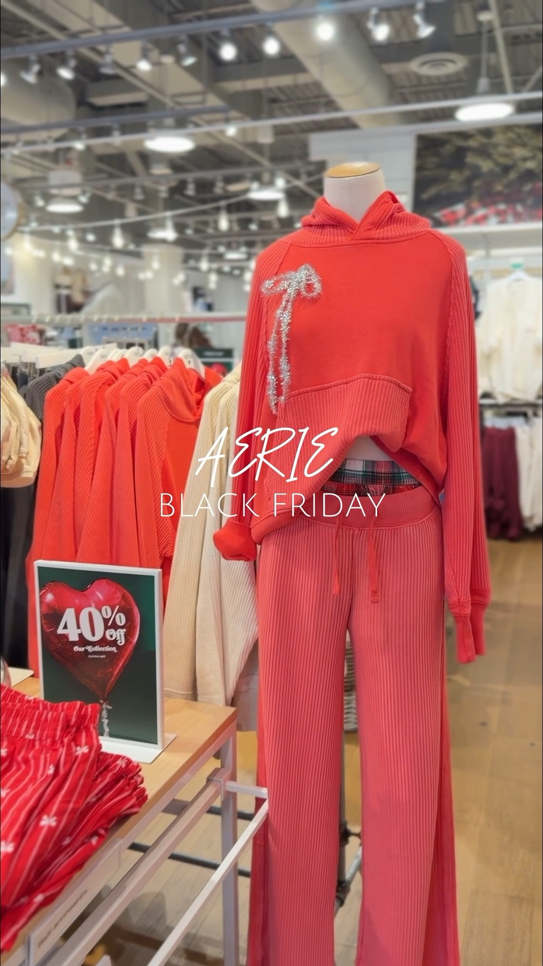 Aerie BLACK FRIDAY 40% off 

#LTKCyberWeek #LTKGiftGuide #LTKSaleAlert