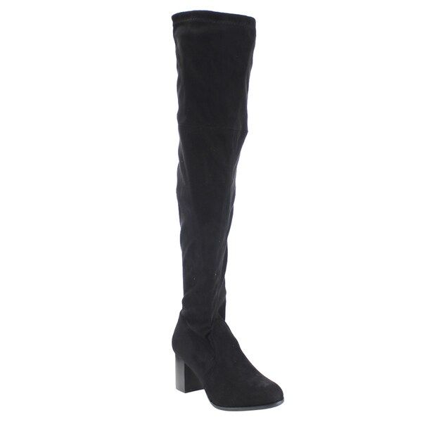 Mark & Maddux EF56 Women's Faux Suede Drawstring Block Heel Over-the-knee-high Boots | Bed Bath & Beyond