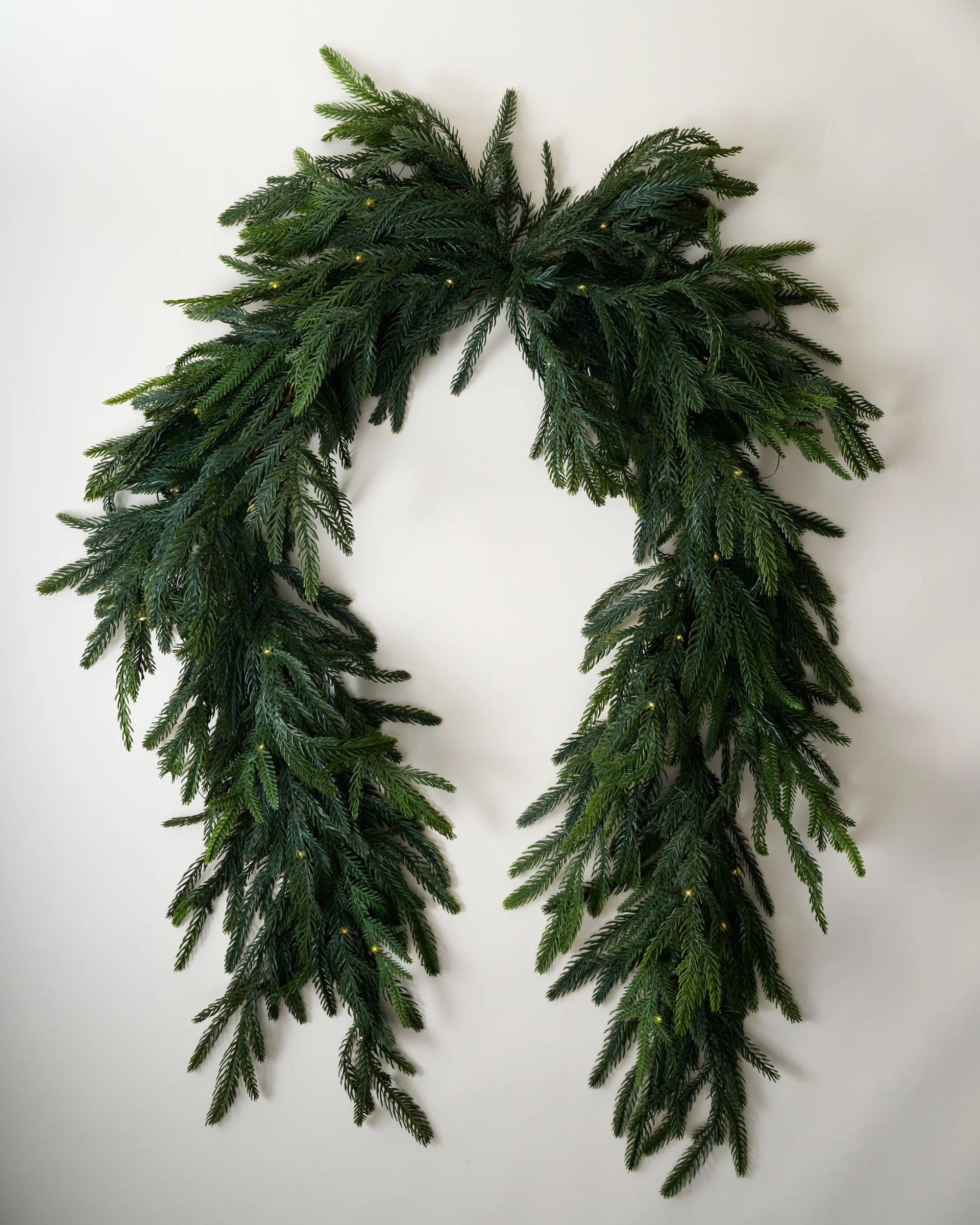 Real Touch Norfolk Pine Pre-Lit Mantel Swag - 72" | Magnolia