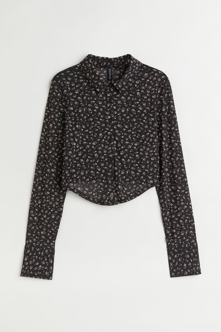 H & M - Mesh shirt - Black | H&M (UK, MY, IN, SG, PH, TW, HK)