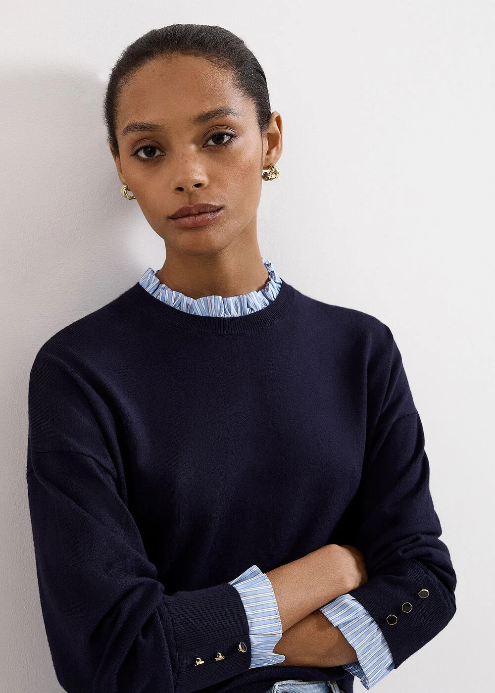 Jenna Navy Stripe Jumper | Phase Eight