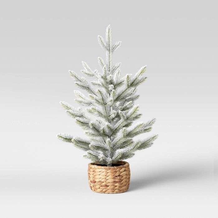 24" Flocked Tree in a Basket - Threshold™ | Target