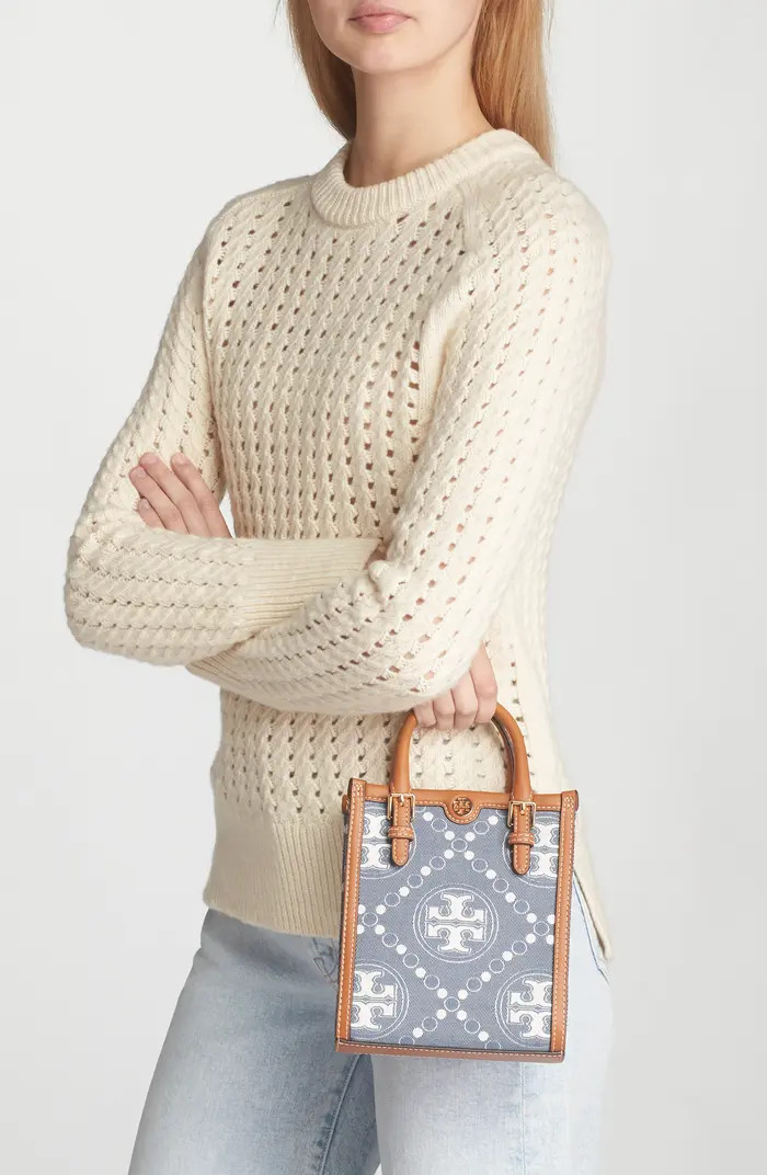 Mini T Monogram North/South Denim Tote | Nordstrom