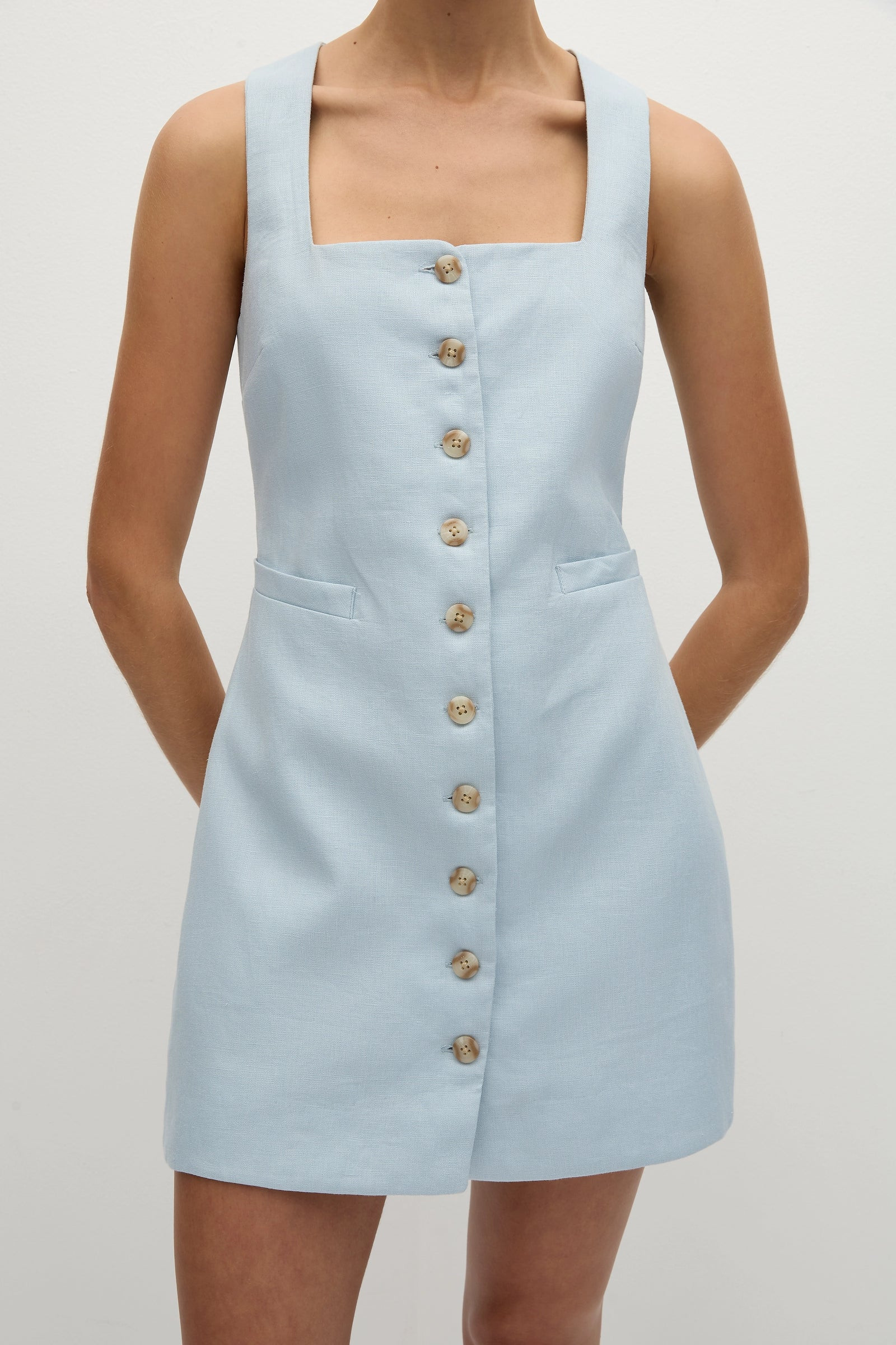 Jaques Mini Dress Sky Blue | Faithfull (AU)