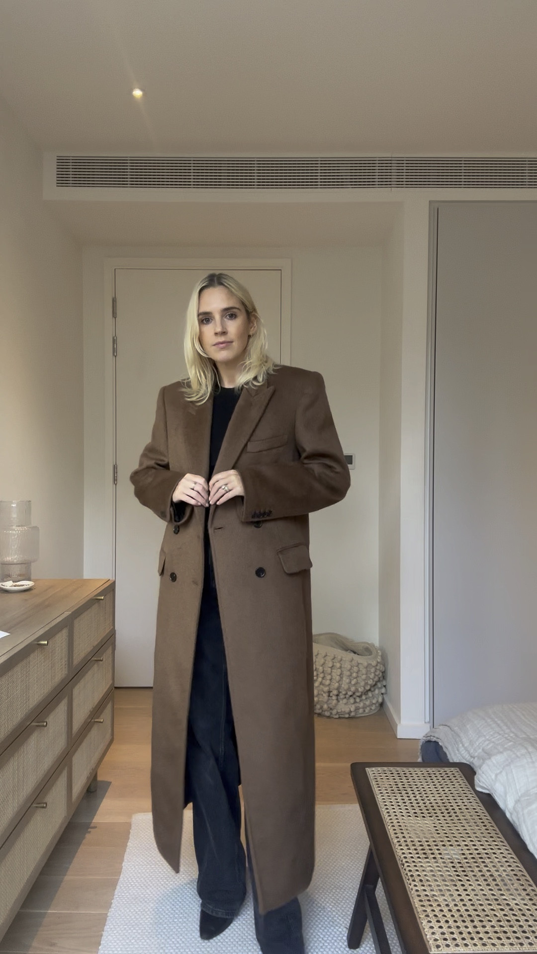 louren ローレン/Oversize wool trench coat Black Wool Trench Coat, Wool Coat Women, Winter Trench Coat