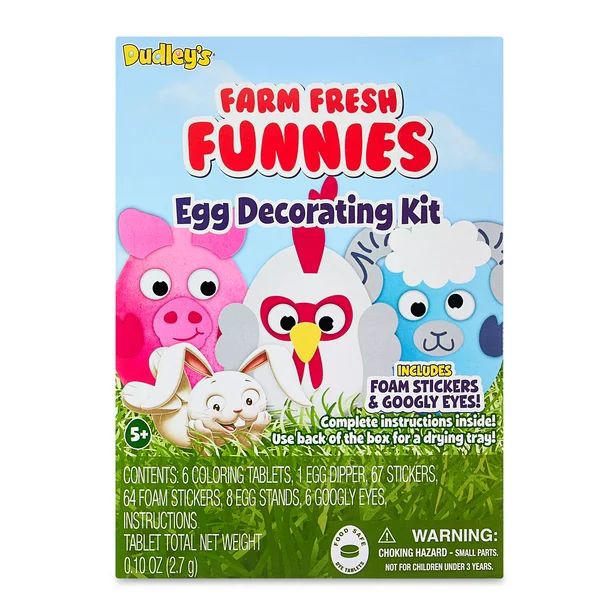 Dudley's Farm Fresh Funnies, Egg Decorating Kit, Easter, Stickers, | Walmart (US)