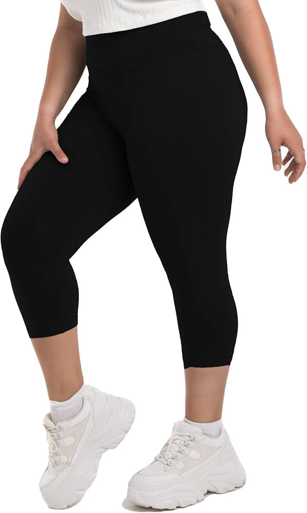 SINOPHANT Plus Size Leggings for Women, High Waisted Tummy Control Buttery Super Soft Black Yoga ... | Amazon (US)