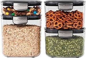 Progressive International ProKeeper+ 4-Piece Clear Plastic Modular Airtight Pantry Food/Snack Kit... | Amazon (US)