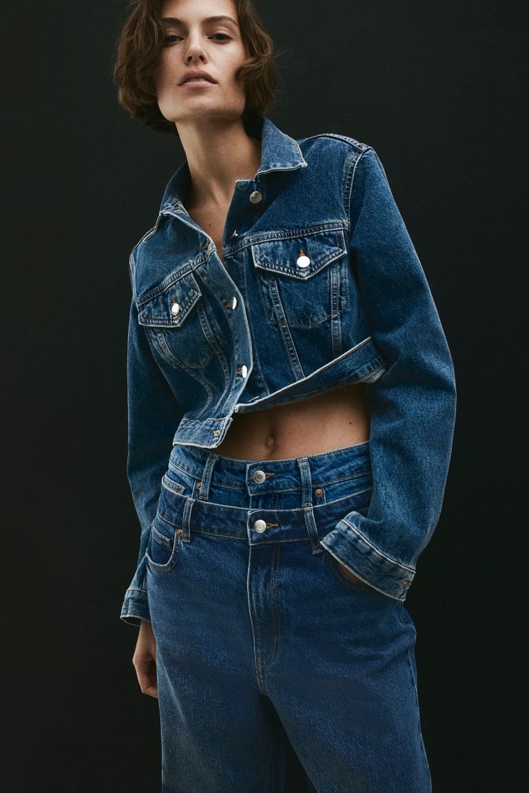 Tapered High Jeans - Dark denim blue - Ladies | H&M GB | H&M (UK, MY, IN, SG, PH, TW, HK)