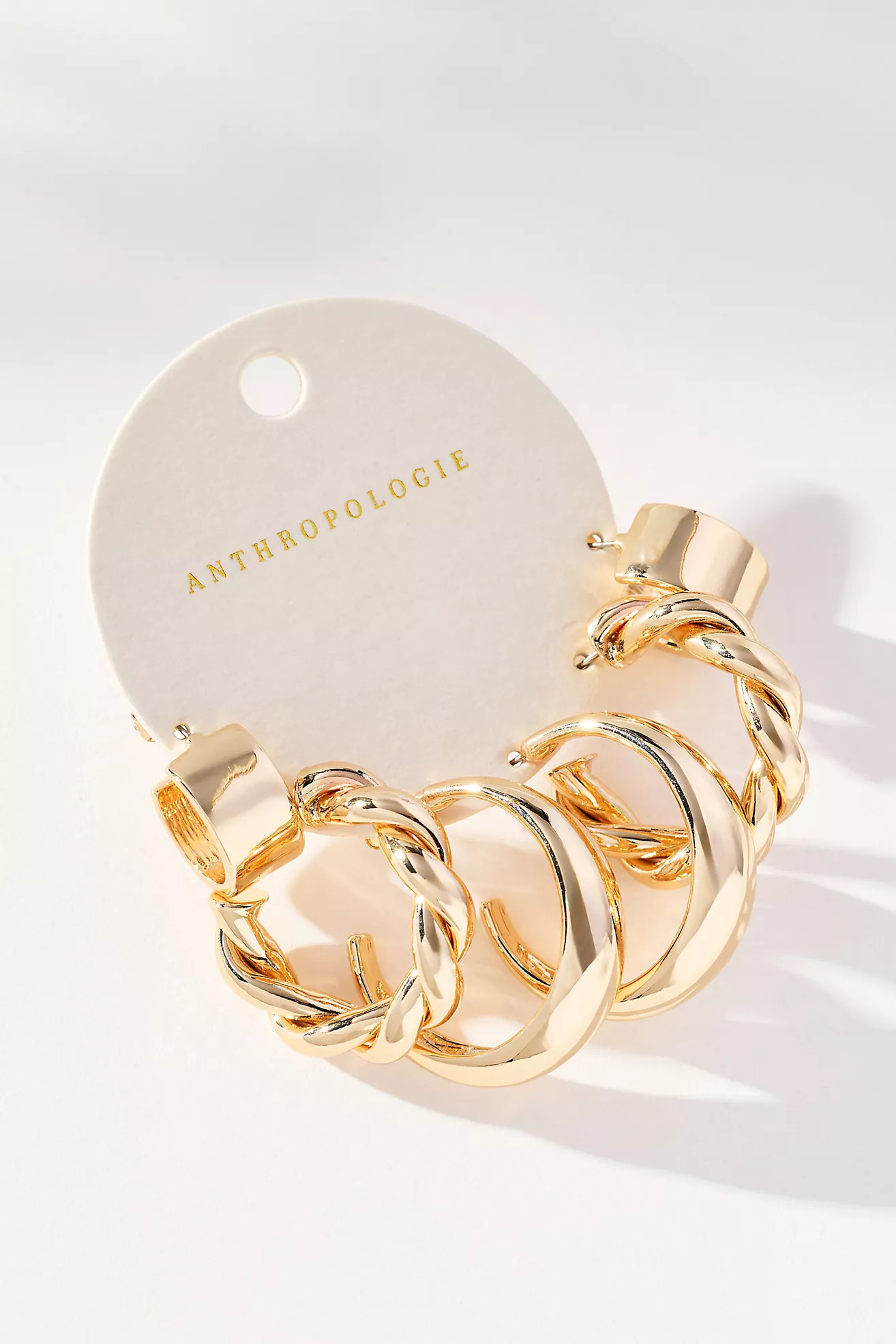 Shaped Hoop Earrings, Set of 3 | Anthropologie (US)