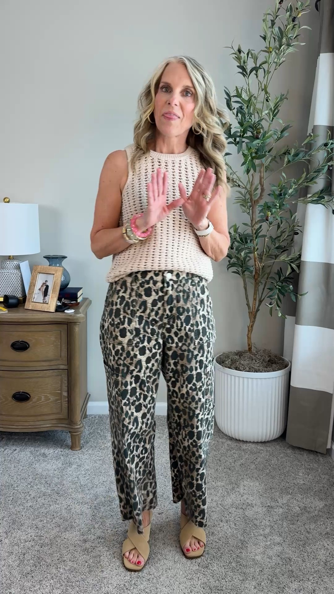 I can wear XS or small in the pants depending on if I want them more relaxed. Super comfortable and I cut about 5” off mine. This vest is super cute and comes in other colors. Use COAST20 on bracelets. 

#LTKootd #LTKdayinmylife #LTKOver40