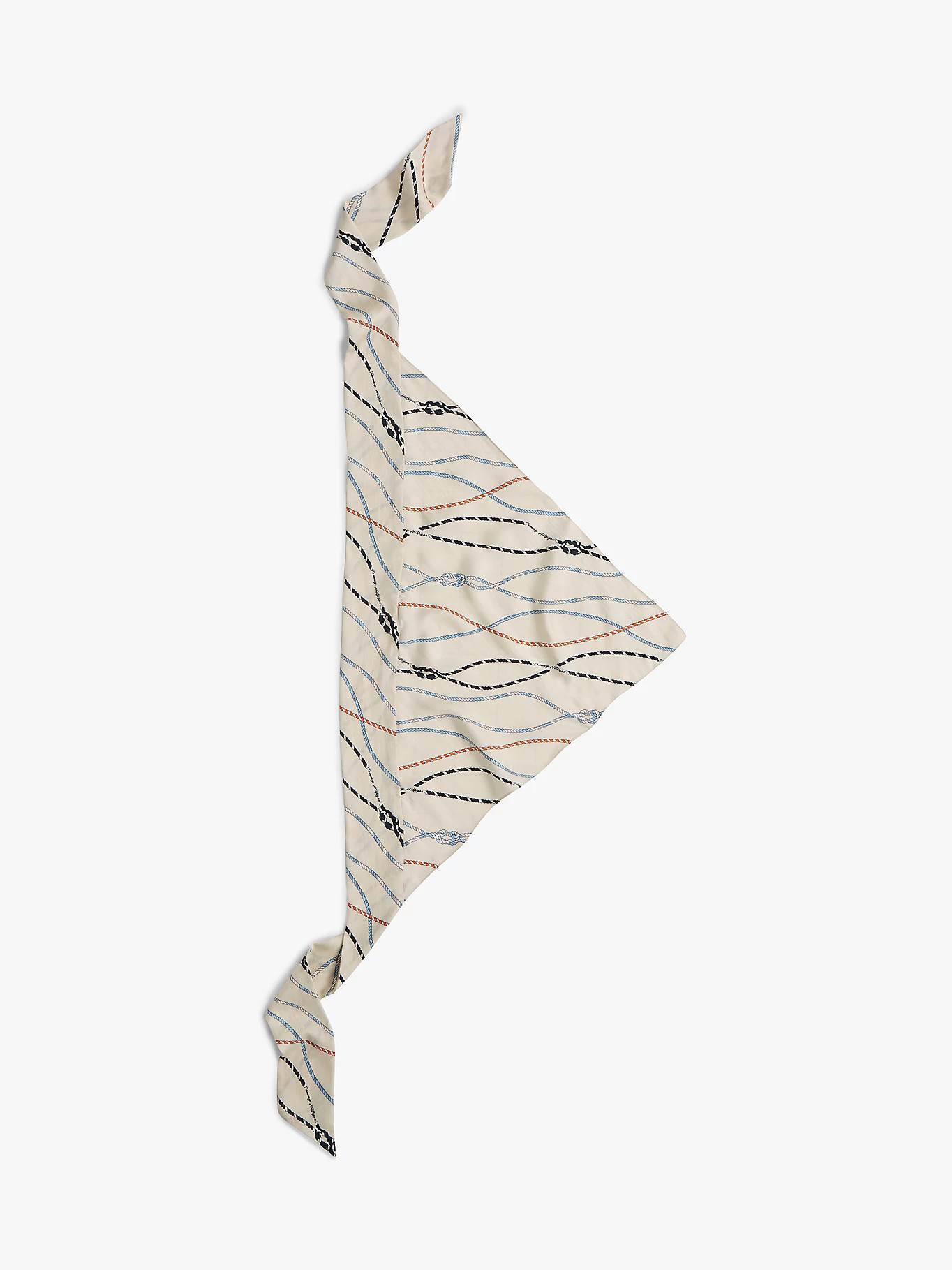 Rope Print Pure Silk Scarf | Beige | Tommy Hilfiger | Tommy Hilfiger UK