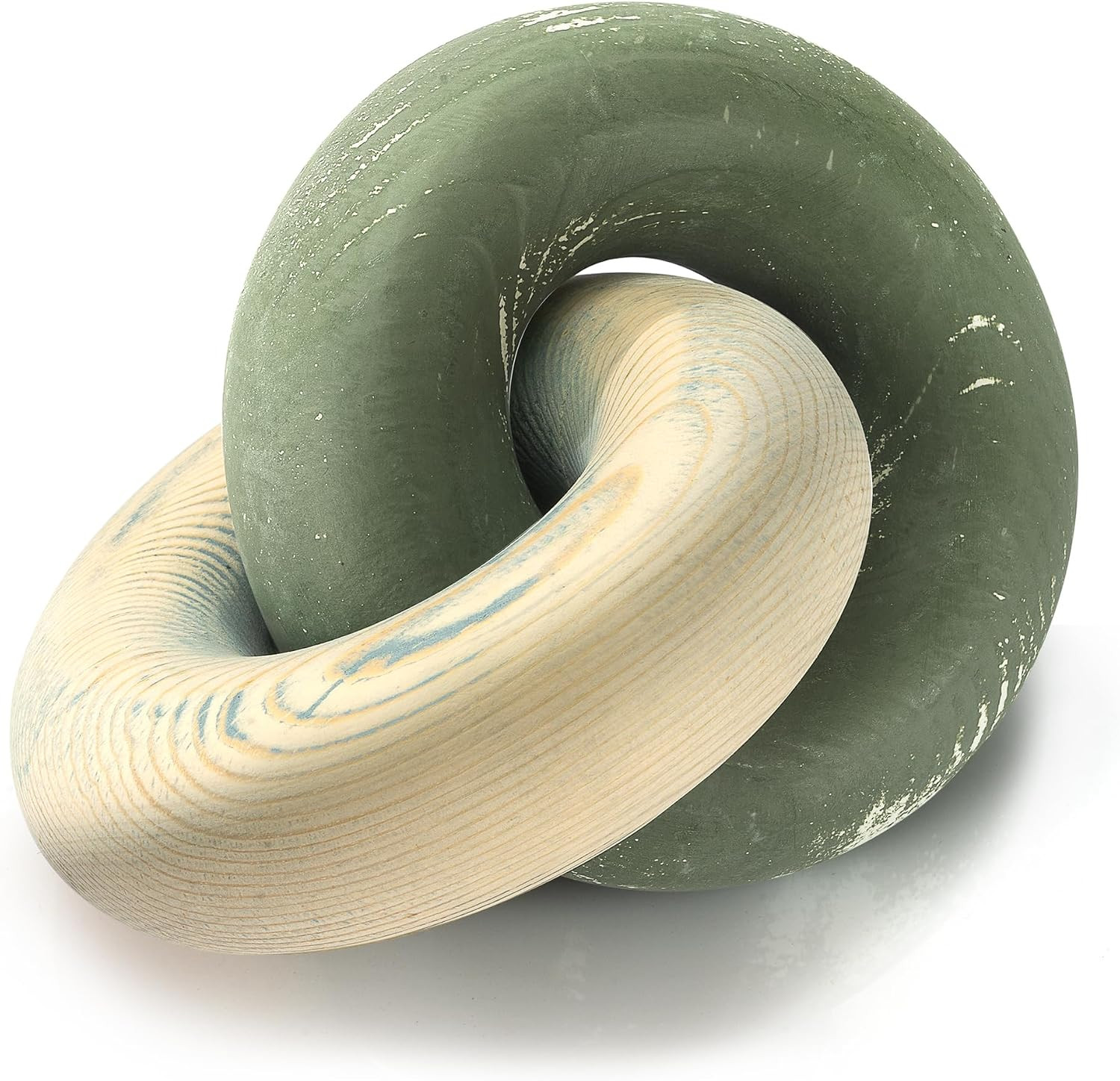 EOSAHR Wood Knot Decor for Book Shelf & Coffee Table Decor, Green&Yellow | Amazon (US)