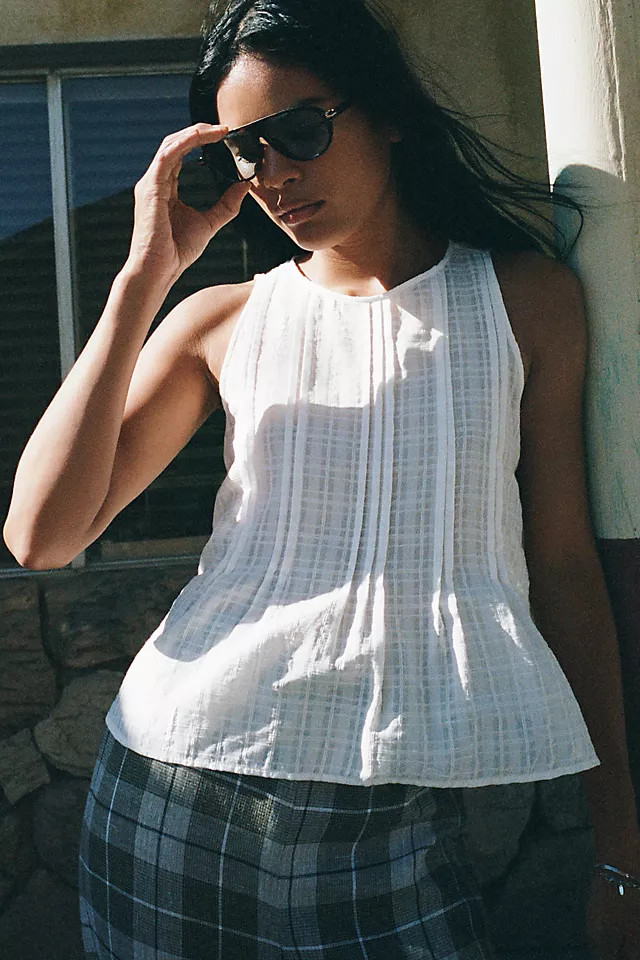 100% Cotton Pintuck Tank Top | Anthropologie (US)