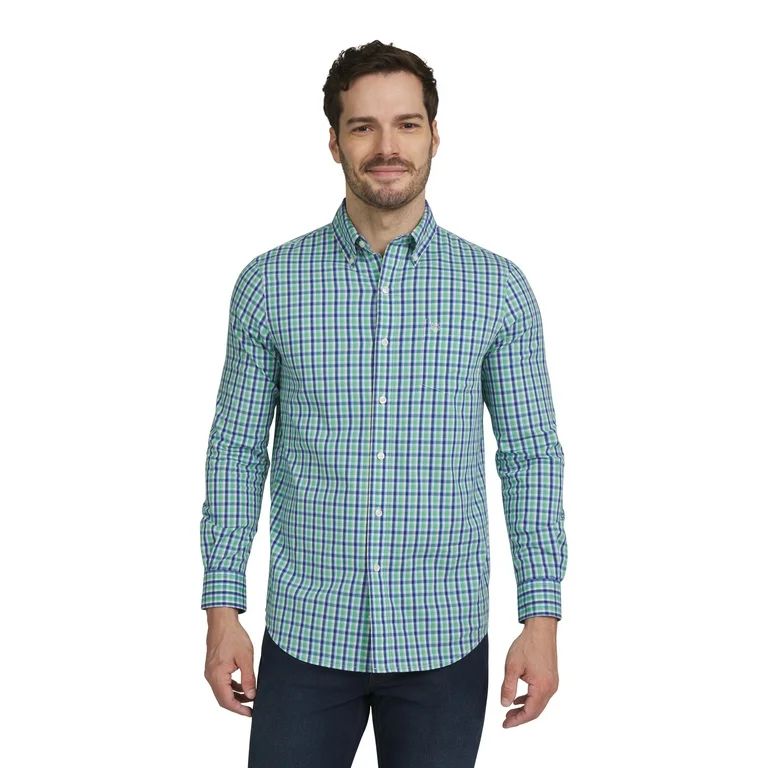 Chaps Men's & Big Men's Easy Care Woven Button Down Shirt with Long Sleeves, Sizes S-2XL | Walmart (US)