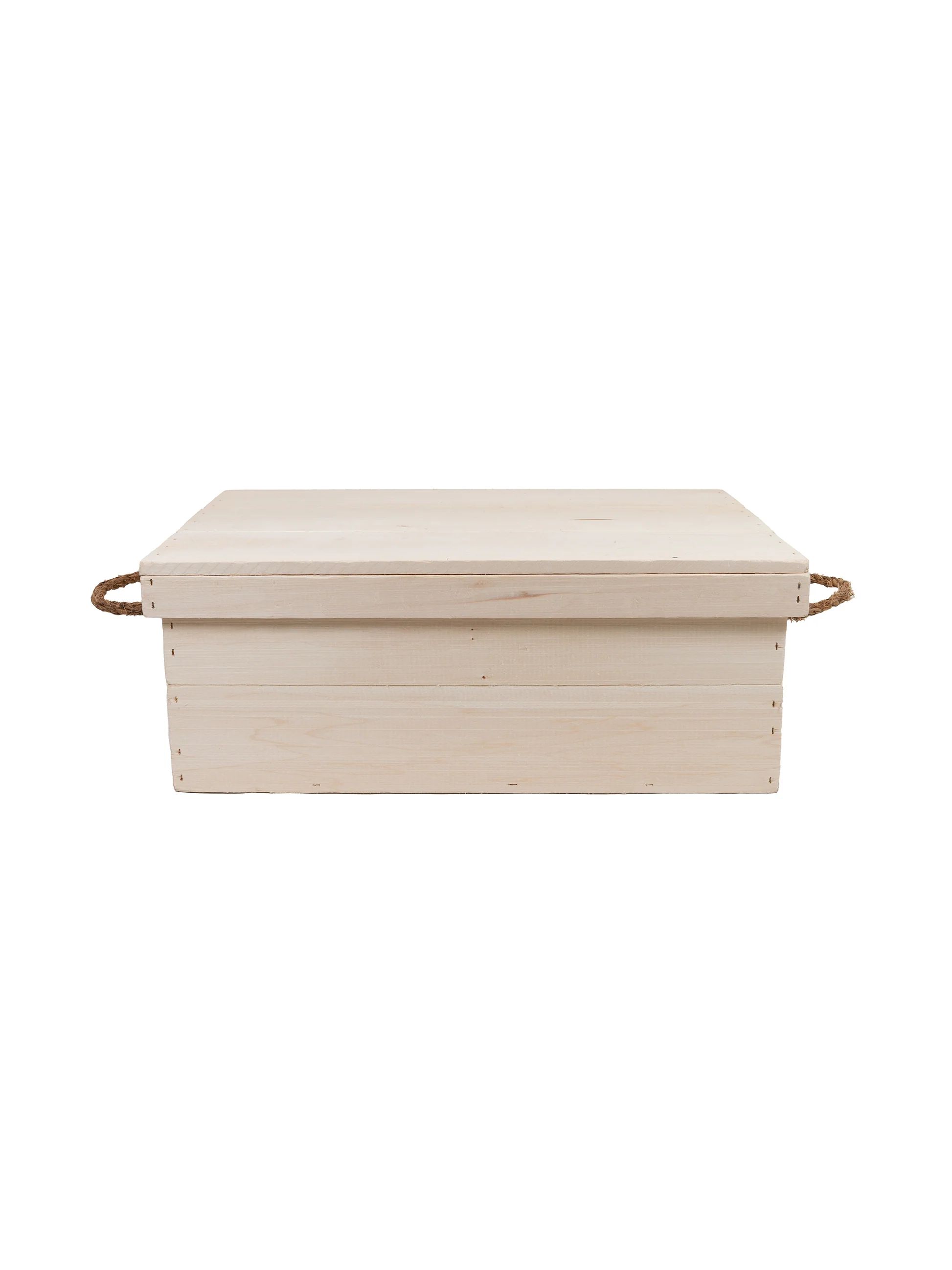 WT Wooden Keepsake Gift Crate with Rope Handles | Weston Table