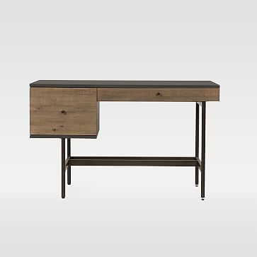 Reclaimed Wood & Lacquer Desk (47") - Charcoal | West Elm (US)