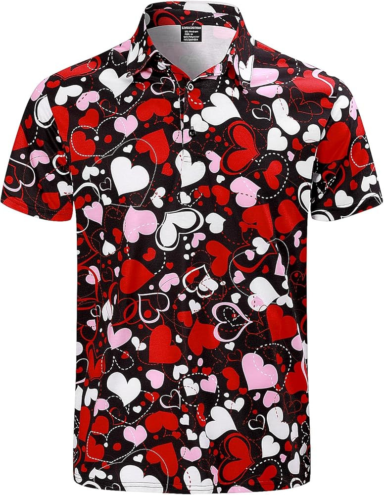 Men's Novelty Shirt Short Sleeve Golf Polo Top | Amazon (US)