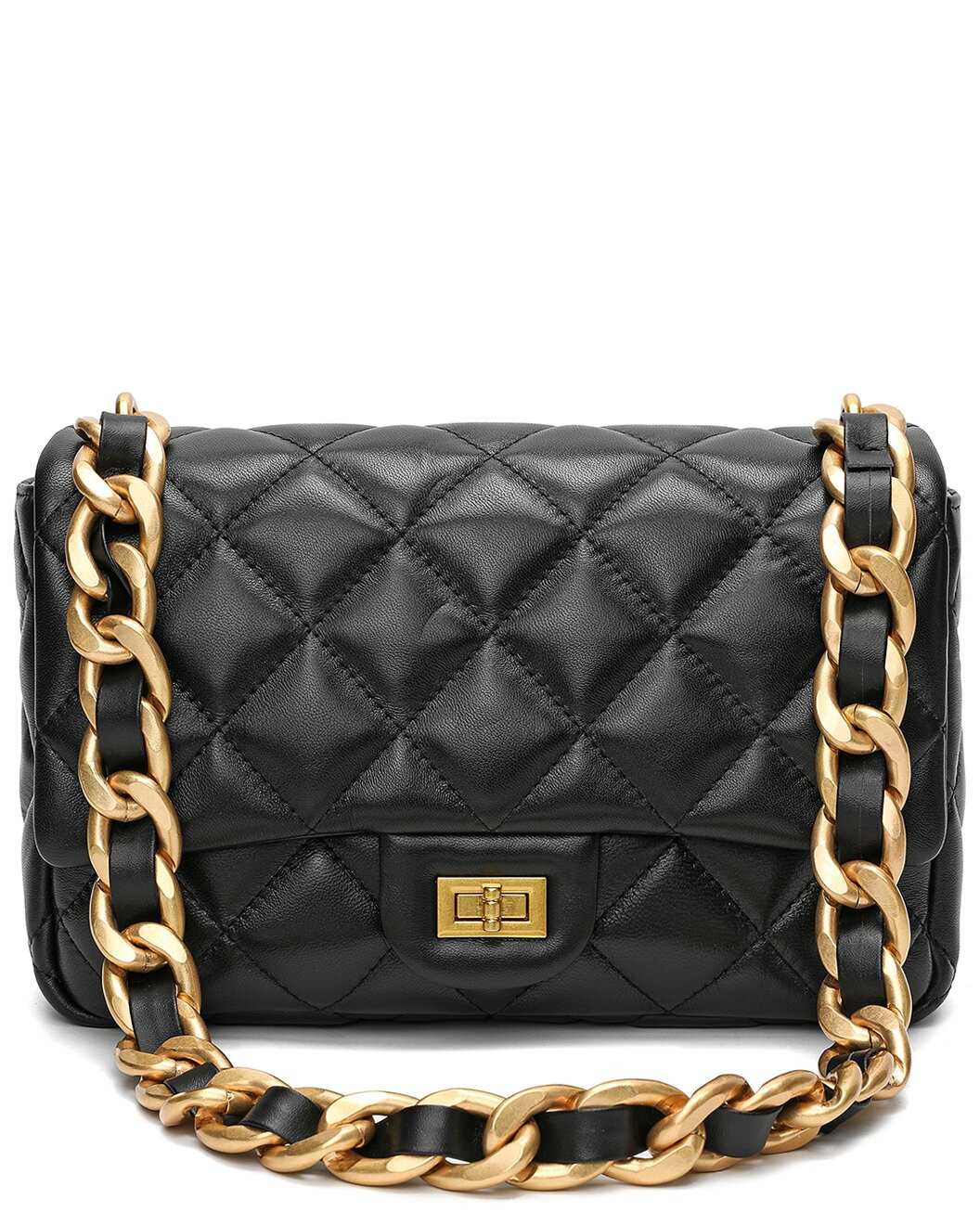 Top-Grain Leather Foldover Shoulder Bag | Gilt & Gilt City