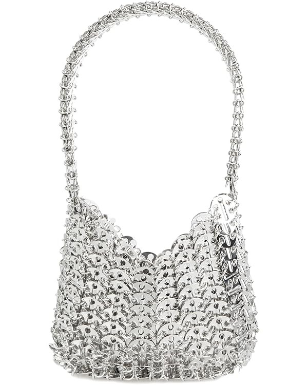 Women's Metallic Disc Party Handbag - Metal Sequin Top Handle Bag for Parties | Amazon (US)