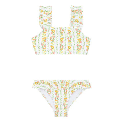 girls linear citrus ruffle strap bikini | minnow