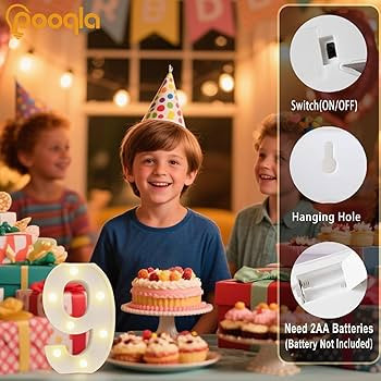Pooqla Decorative Led Light Up Number Letters, White Plastic Marquee Number Lights Sign Party Wed... | Amazon (US)