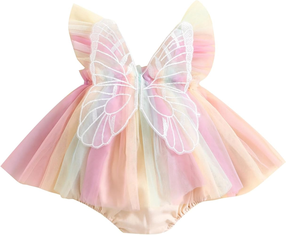 Dcohmch Toddler Baby Girl Halloween Costumes Fairy Wings Butterfly Sleeveless Tutu Dress Hallowee... | Amazon (US)