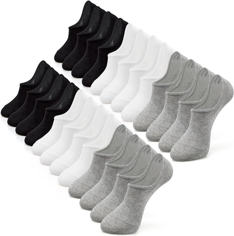 IDEGG No Show Socks For Women and Men 12 Pairs Casual Low Cut Socks Anti-slid Athletic Socks with No | Amazon (US)