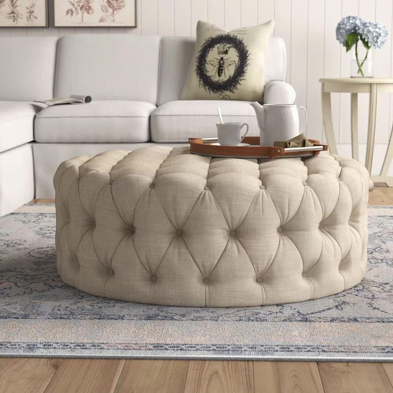Bourges 41.73" Tufted Round Cocktail Ottoman | Wayfair North America