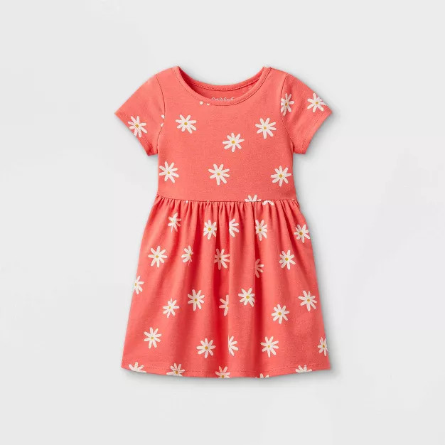 Toddler Girls' Printed Knit Short Sleeve Dress - Cat & Jack™ | Target