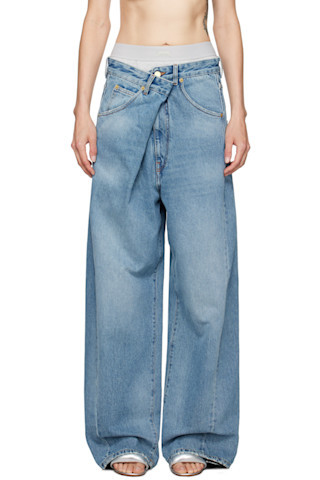 DARKPARK - Blue Ines Fold Over Jeans | SSENSE