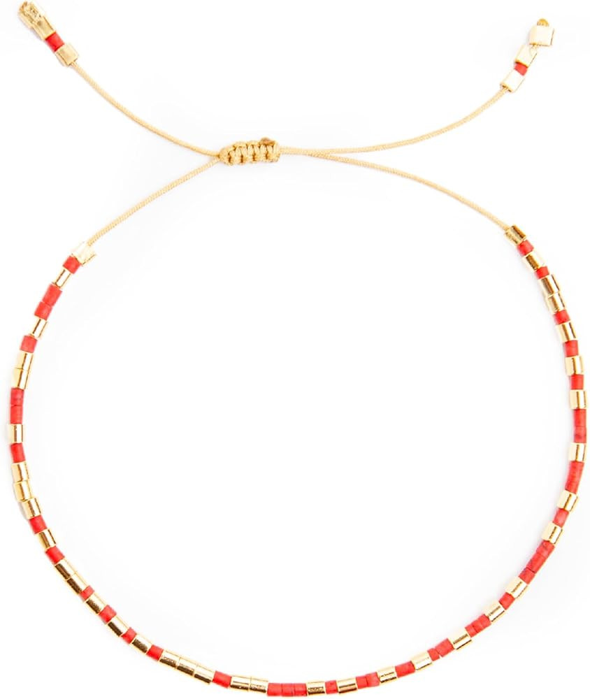 \u2013 Dainty Seed Bead Bracelet, Handmade Multicolor Bohemian Stackable Beaded Bracelets, Colorf... | Amazon (US)